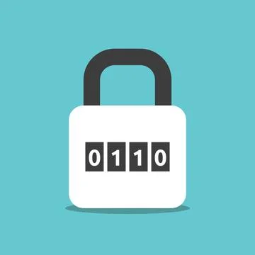 Binary combination padlock Stock Illustration