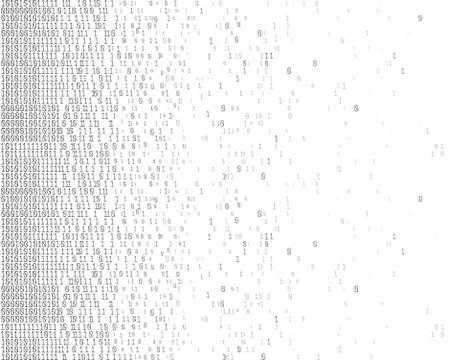 Binary Computer Code. Abstract technology background. Digital binary data Stock Illustration