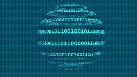 Binary computer code appears on globe shape Stock Footage 323122331