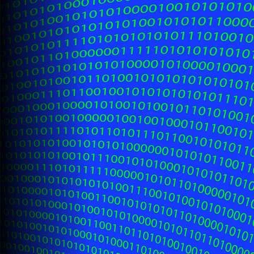 Binary Computer Code Binary Computer Code Isolared on Blue Background. Cop... Stock Photos