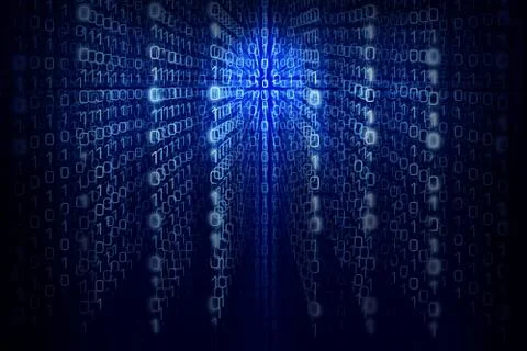 Binary computer code - blue abstract background Stock Illustration