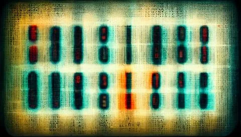 Binary computer code, color on a papyrus Stock Illustration