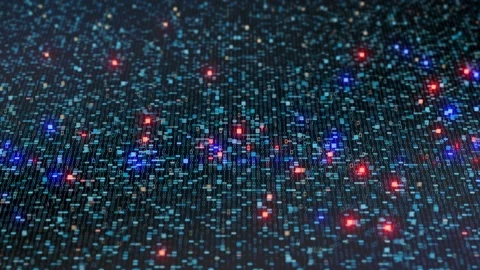 Binary computer code cybersecurity encryption data background Stock Footage 163317181