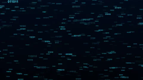 Binary Computer Code Glowing Number Video Animated Background Stock Footage 345122067
