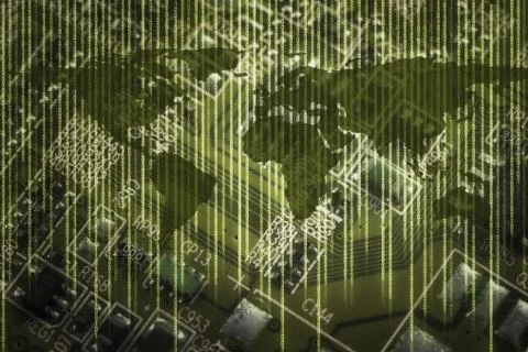 Binary computer code green Stock Photos