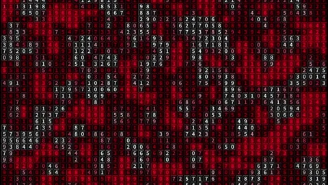 Binary Computer Code Red Abstract Background 库存影片 348046972