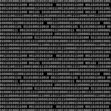 Binary computer code seamless pattern vector background illustration black Stock Illustration