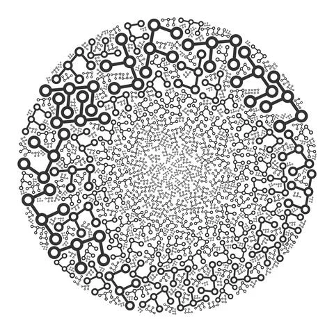 Binary Connections Icon Spheric Globula Collage Stock Illustration