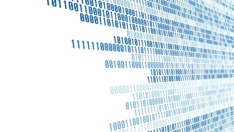 Binary creative algorithm network, random binary code on white background Video stock 219020271