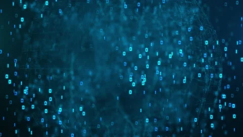 Binary data 0 and 1 matrix code chains tunnel background. Hi tech style digital Stock Footage 166893212
