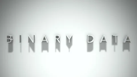 Binary Data 3D title animation with shadows on a white background Stock Footage 296615864