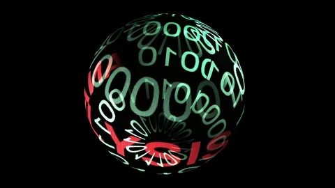 Binary data analysis on spinning sphere Stock Footage 114835795