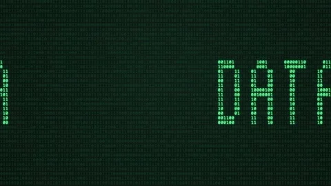 Binary Data Analytics Visualization on Digital Matrix Background Stock Footage 337038542