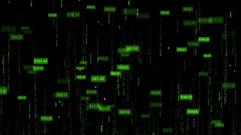 Binary data and streaming code, Abstract digital or technology background Stock-Footage 343344938
