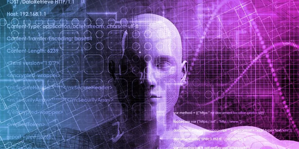 Binary Data Background Stock Illustration