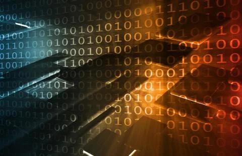 Binary Data Background Stock Illustration