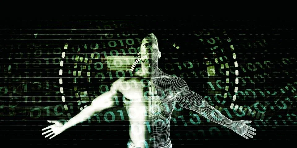 Binary Data Background Stock Illustration