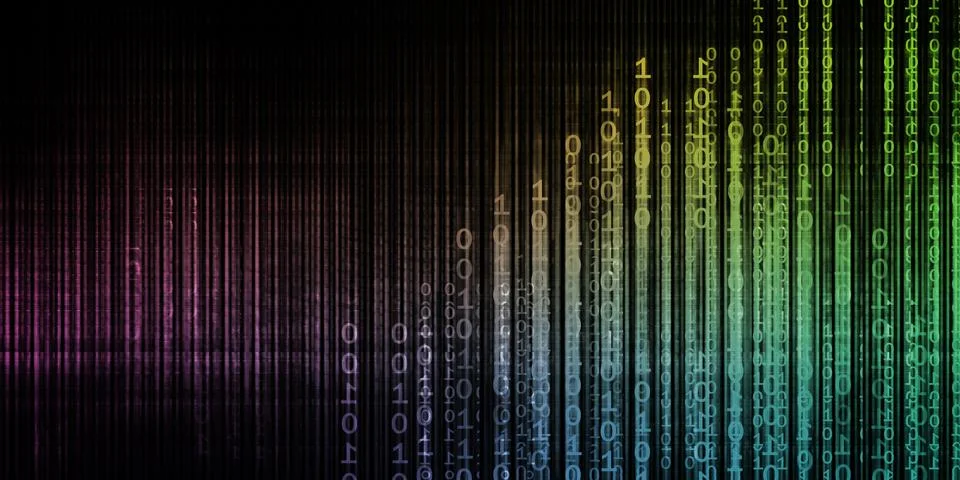 Binary Data Background 스톡 일러스트