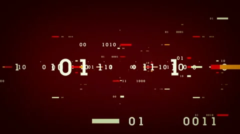 Binary Data Bits Red Stock Footage 59766431