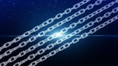 Binary data blockchain chains loop rotation background Stock Footage 337737522