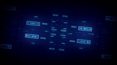 Binary Data Blocks Blue Dolly Stock Footage 46885472