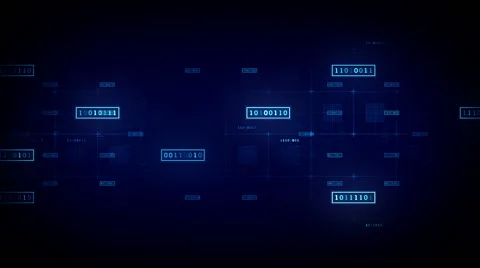 Binary Data Blocks Blue Track Stock Footage 46885794