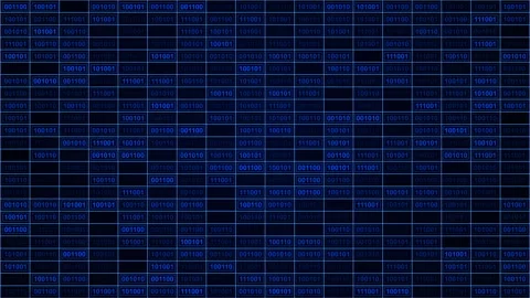 Binary Data Blocks Blue Track Video Animated Background Stock Footage 335363075