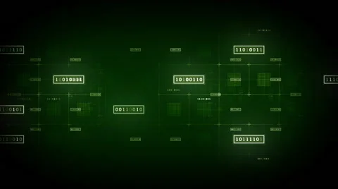 Binary Data Blocks Green Track Stock Footage 46887143