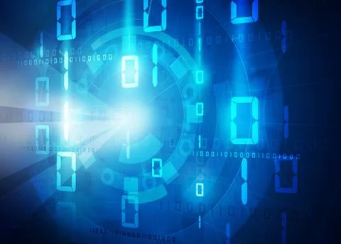 Binary data blue background イラスト素材