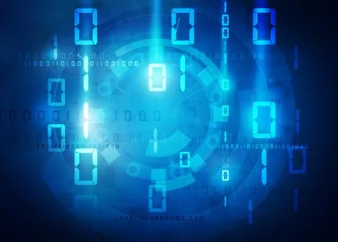 Binary data blue background Stock Illustration