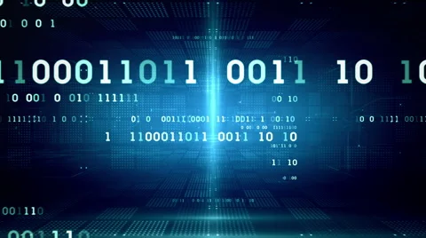 Binary Data Blue Dolly Stock Footage 50271863