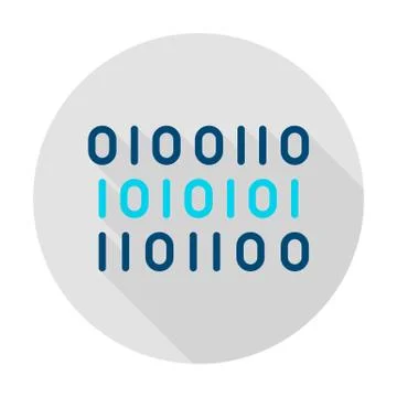 Binary Data Circle Icon 스톡 일러스트