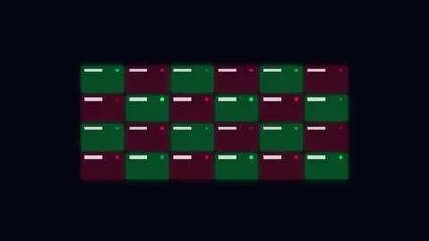 Binary Data Code Matrix Array Grid Screen Stock Footage 341845217