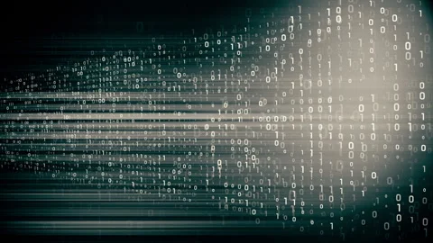 Binary data cycling on and off 1s and 0s Stock Footage 135972006