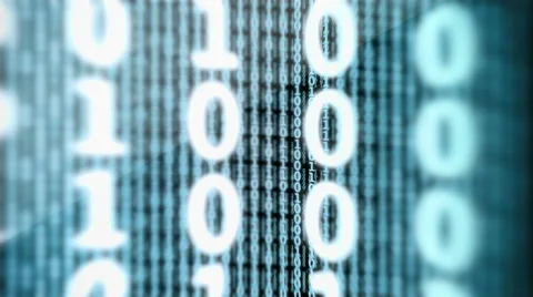 Binary Data Digital Display Loop 4K Stock Footage 60963078