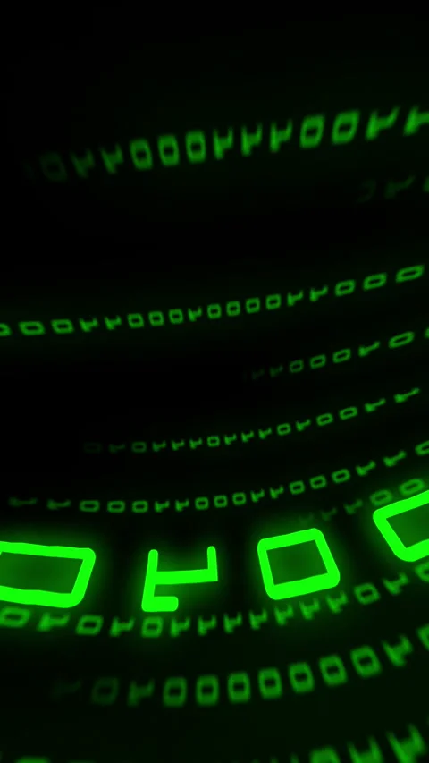 Binary Data Digital Display vertical video Stock Footage 256178981