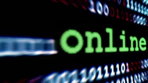 Binary data dolly shot online concept Stock Footage 141549885