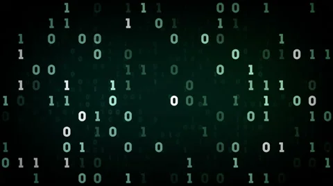 Binary Data Field Green Stock Footage 52186864