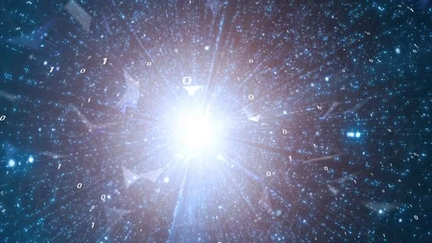 Binary data with flicker abstract shapes animation Stock-Footage 337189941