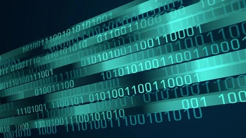 Binary data flow. Numbers technology computing programming. Cyberspace digital Stock Footage 132355453