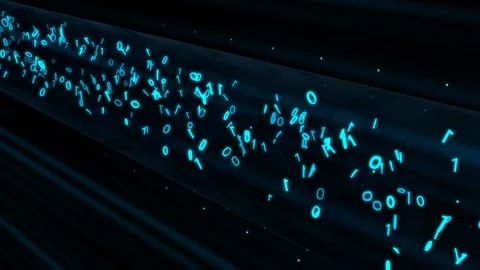 Binary Data Flows in Encrypted VPN Network Tunnel Information Tube Stock Footage 123277018