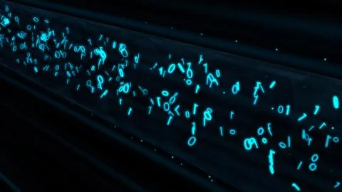 Binary Data Flows in Encrypted VPN Network Tunnel Information Tube Stock Illustration