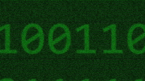 Binary data on infinite zoom Video stock 143878857