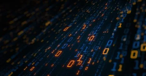 Binary data moving in all directions creating a web Stock Illustration