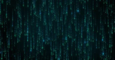 Binary data moving in all directions creating a web Stock Illustration