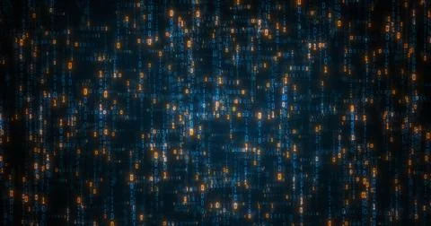 Binary data moving in all directions creating a web Stock Illustration