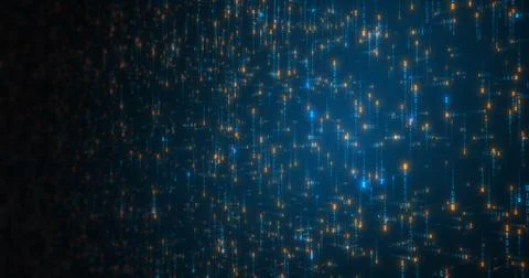 Binary data moving in all directions creating a web Stock Illustration