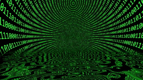Binary data reflecting in water Stock Footage 154591190