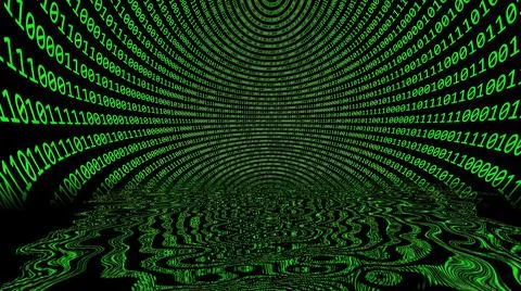 Binary data reflecting in water Stock Illustration