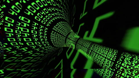 Binary data on the screen glitch effect Video stock 226026391